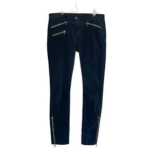 Rag & Bone Velvet Pants- Navy w Gold Zippers